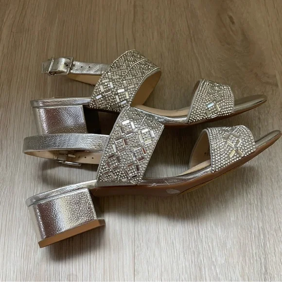 Alex Marie Silver Embellished Sandals - Picture 7 of 8